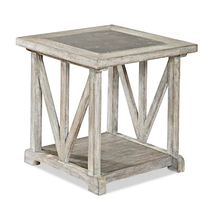 End Table with Distressed Finish